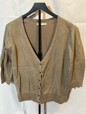 Old Navy Shimmery Gold Button-Front Cardigan